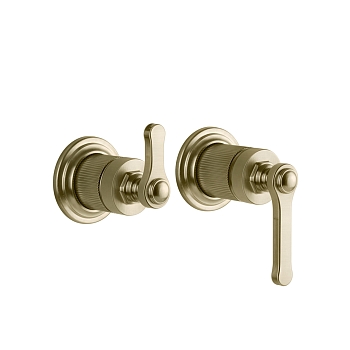 Фото Смеситель для душа Gessi Venti20 65038#727 с переключателем на 2 потока, латунь браш pvd