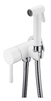 Фото Гигиенический душ Boheme Uno 467-WCR со смесителем белый матовый/хром глянец