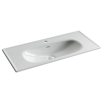 Фото Раковина Ceramicanova Sabo CN13003 мебельная 100 × 46 × 18 см, белый глянцевый