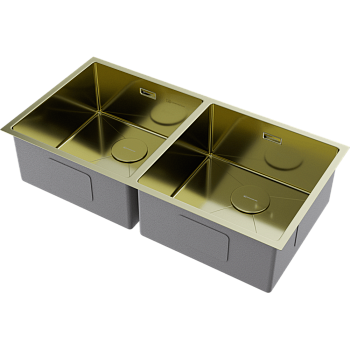 Фото Кухонная мойка Omoikiri Taki 86-2-U/IF-LG 4993792 светлое золото