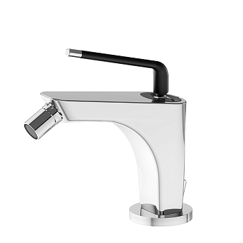 Фото Смеситель Newform O'Rama 68425.05.093 для биде с донным клапаном, хром / черный матовый