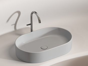 Фото Раковина Ceramicanova Element CN6048MSG накладная 60 × 38,5 × 12,2 см, серый матовый