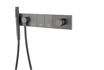 Фото Смеситель для душа Boheme Zodiac 132-SYS-GM на 3 выхода gun metal, графит матовый