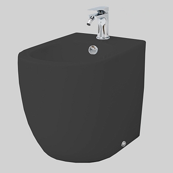Фото Биде напольное Artceram File 2.0 FLB004 17 00 черный матовый/хром