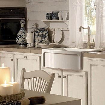 Фото Раковина Kerasan Hanna Glasse 544101 накладная 75 см, цвет белый