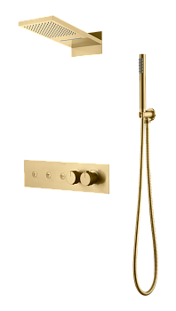 Фото Душевая система Boheme Fusion 131-MG с термостатом matt gold, золото матовое