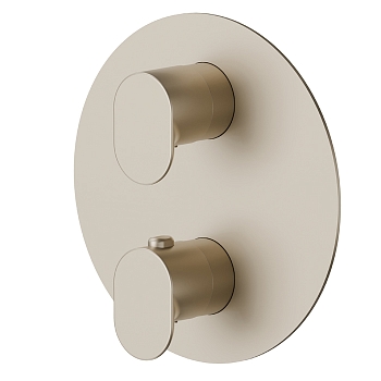 Фото Смеситель Newform Linfa II 67638E.M0.071 для душа термостат с переключателем на 2 потока, шампань матовый