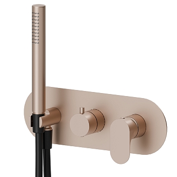 Фото Смеситель Newform Linfa II 69469E.M0.072 для душа с переключателем на 2 потока, розовое золото матовое