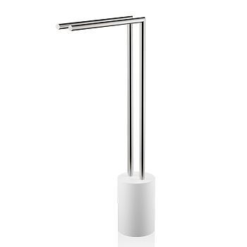 Фото Стойка Decor Walther Stone 0971755 с полотенцедержателями, белый матовый/сталь матовая