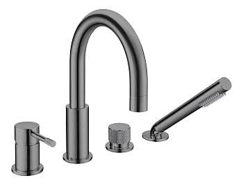 Фото Смеситель на борт ванны Boheme Uno 460-SGM графит глянец