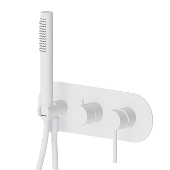 Фото Смеситель Newform XT 4269E.01.014 для душа с переключателем на 2 потока и ручным душем, белый матовый