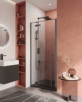Фото Душевая дверь Cezares LINER-B-12-90-C-NERO-L