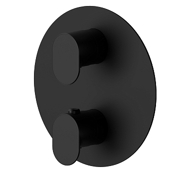 Фото Смеситель Newform Linfa II 67638E.01.093 для душа термостат с переключателем на 2 потока, черный матовый