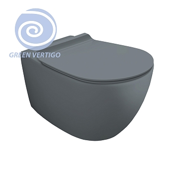 Фото Унитаз подвесной Simas Vignoni безободковый cemento матовый