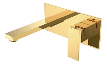 Фото Смеситель для раковины Boheme Qubic 475-G золото