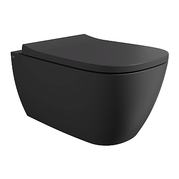 Фото Унитаз подвесной Alice Wunder 45000108 безободковый черный матовый