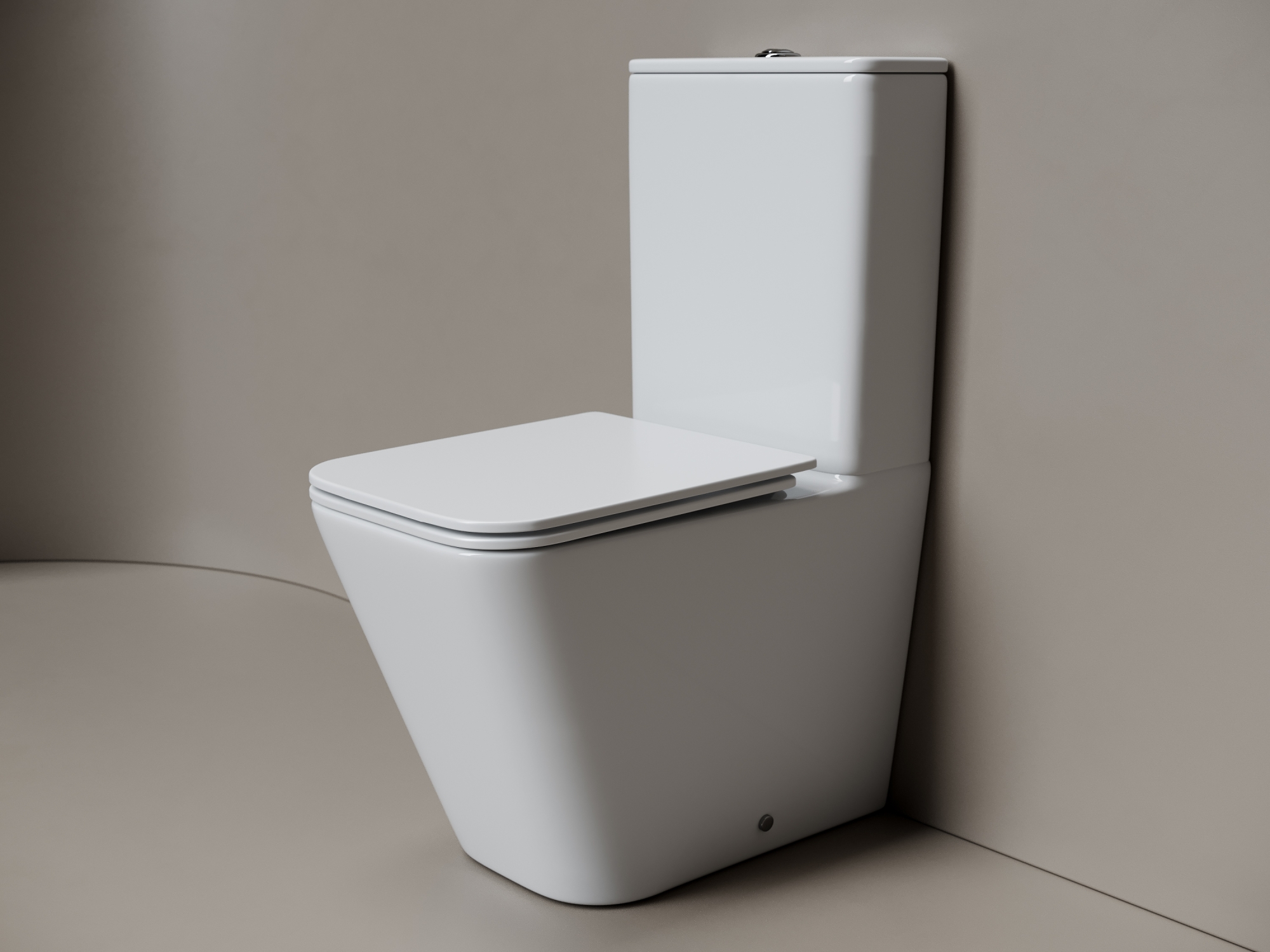 Фото Унитаз Ceramicanova Cubic CN1803T с сиденьем с бачком компакт, белый глянцевый