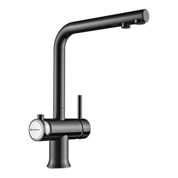 Фото Смеситель для кухни Omoikiri Hotaru-GM-WH 4994053 вороненая сталь / белый