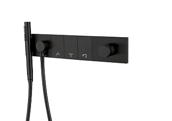 Фото Смеситель для душа Boheme Zodiac 132-SYS-B на 3 выхода черный матовый