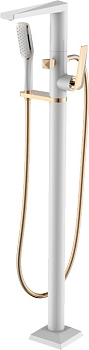 Фото Смеситель для ванны Boheme Venturo 389-W напольный белый/золото