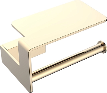 Фото Держатель туалетной бумаги Boheme Q 10941-G полкой для телефона золото