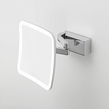 Фото Зеркало Decor Walther 0123200 косметическое подвесное с подсветкой увел 5x, хром