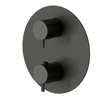 Фото Смеситель Newform X-Way 67608E.M0.077 для душа термостат с переключателем на 4 потока, графит матовый