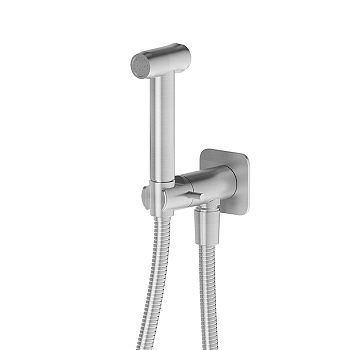 Фото Гигиенический душ Newform X-Steel 316 69644X.50.050 с запорным вентилем, нержавеющая сталь браш