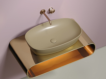 Фото Раковина Ceramicanova Element CN6049MC накладная 61 × 38,5 × 14 см, капучино матовый