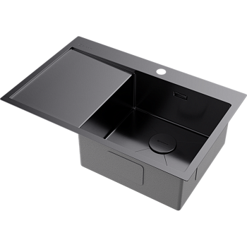 Фото Кухонная мойка Omoikiri Akisame 78-R-GM 4973100 вороненая сталь