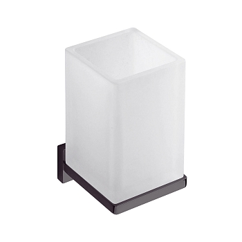 Фото Стакан Colombo Look B1602.GL-VAN подвесной графит глянец/стекло матовое