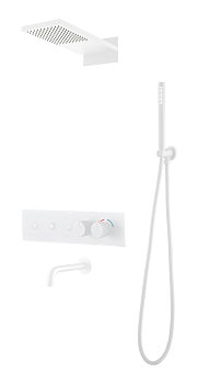 Фото Душевая система Boheme Fusion 131-2-MW с термостатом белый матовый