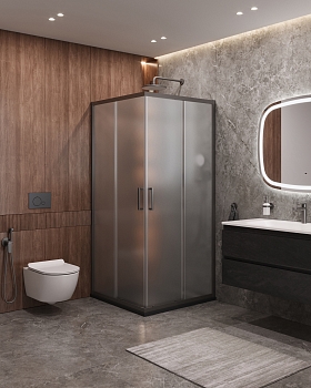 Фото Душевой уголок Cezares MOLVENO-A-2-90-P-GM, профиль оружейная сталь