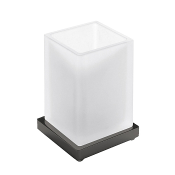 Фото Стакан Colombo Look B1641.GL-VAN настольный графит глянец/стекло матовое