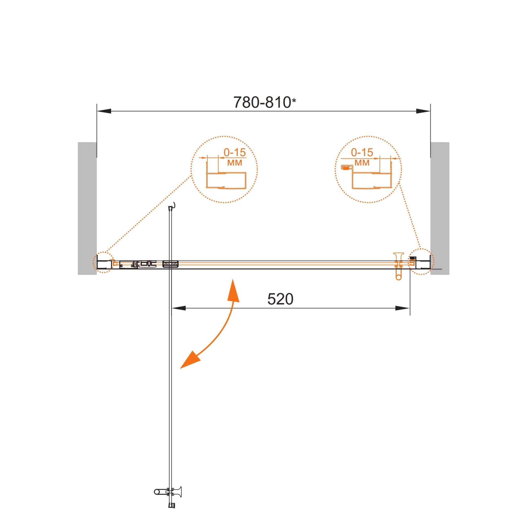 Фото Душевая дверь Cezares ECO-O-BA-1-80-C-Cr