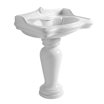 Фото Раковина Azzurra Jubilaeum с пьедесталом 70 см, цвет: Bianco lucido