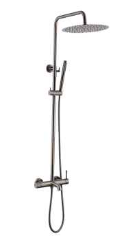 Фото Душевая стойка Boheme Uno 468-GM с изливом, gun metal, графит матовый