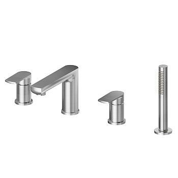 Фото Смеситель Newform Haka 72082C.59.066 на борт ванны, нержавеющая сталь браш браш