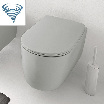 Фото Унитаз подвесной Kerasan Nolita 531559 безободковый светло-серый