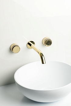 Фото Смеситель для раковины Boheme Aura 152-2-G-A золото