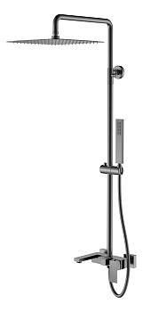 Фото Душевая стойка Boheme Qubic 478-GM gun metal, графит матовый