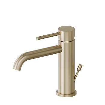 Фото Смеситель Newform X-Steel 316 69610X.59.098 для раковины с донным клапаном, шампань браш PVD