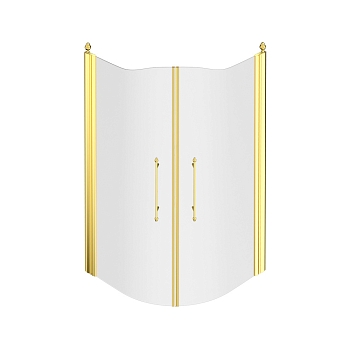 Фото Душевой уголок Migliore Diadema 22681 R 90 см стекло матовое, профиль золото