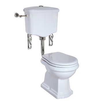 Фото Унитаз Migliore Bella 30318 с бачком на низкой трубе, выпуск в пол, хром