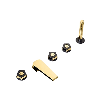 Фото Смеситель Newform ParkLE 69782C.62.093 на борт ванны, золото глянец PVD / черный матовый