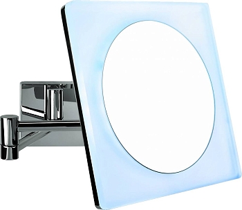 Фото Зеркало Colombo B9756.CR косметическое с 3-х увеличением и подсветкой, подвесное, хром