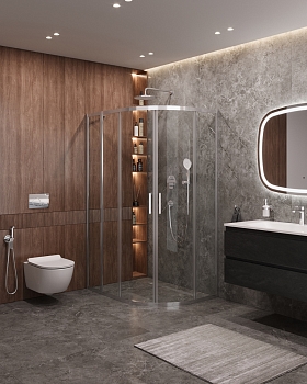 Фото Душевой уголок Cezares MOLVENO-RH-2-100/80-C-Cr-IV