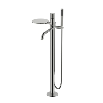 Фото Смеситель для ванны Boheme Stick 129-NB.4 напольный никель браш