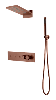 Фото Душевая система Boheme Fusion 131-BRB термостат, бронза браш