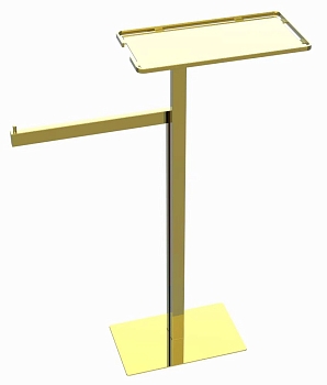 Фото Стойка Boheme 10952-G с полотенцедержателем и полкой золото глянец